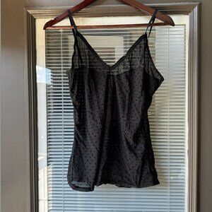 Sheer Black Polka Dot Cami/Tank
